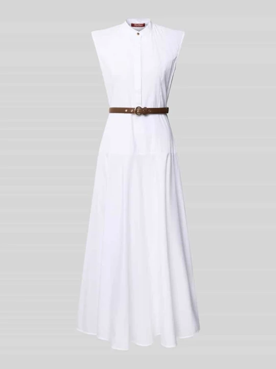 Zdjęcie produktu Taliowana sukienka casualowa z czystej bawełny model 'GESTO' Max Mara Biały