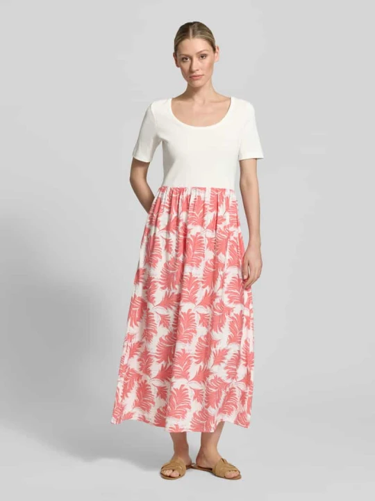 Zdjęcie produktu Taliowana sukienka casualowa z mieszanki bawełny Tom Tailor Koralowy