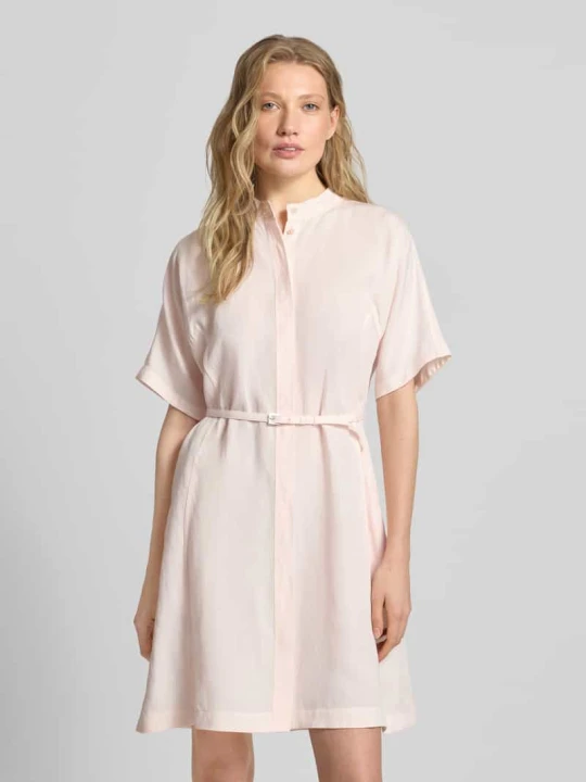 Zdjęcie produktu Taliowana sukienka casualowa z mieszanki lyocellu i lnu model 'DALINIA' Boss Różowawy