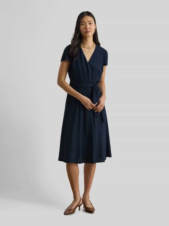 Zdjęcie produktu Taliowana sukienka casualowa z szyfonu Lauren Ralph Lauren Granatowy