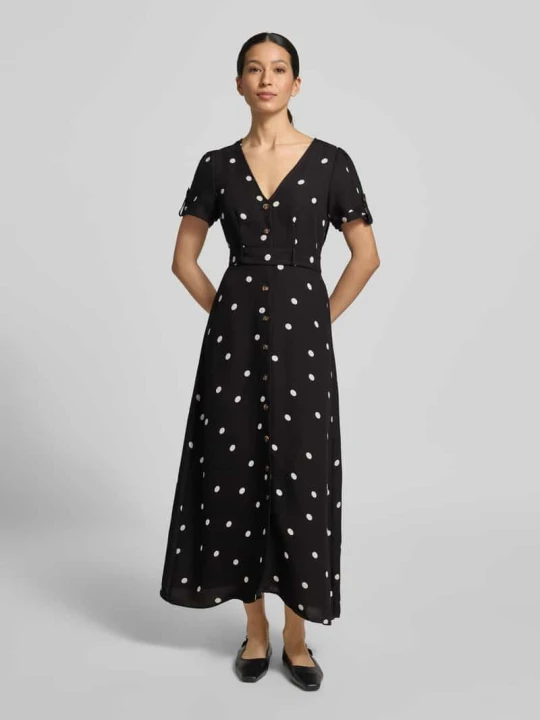 Zdjęcie produktu Taliowana sukienka casualowa z wzorem na całej powierzchni model 'JOAN' Vero Moda Czarny