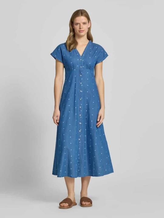 Zdjęcie produktu Taliowana sukienka denimowa z czystej bawełny model 'NOVA AZURE' Only Jeansowy niebieski