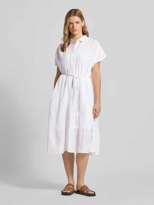Zdjęcie produktu Taliowana sukienka koszulowa z czystej bawełny model 'FANCY DRESS' Pepe Jeans Biały