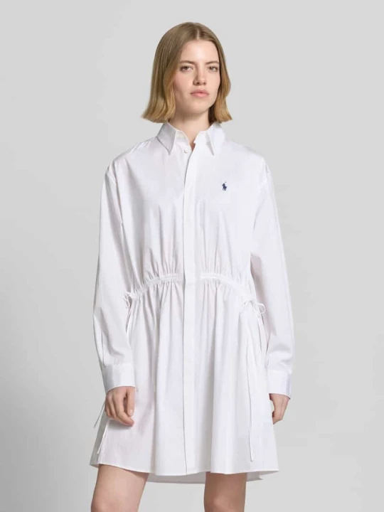 Zdjęcie produktu Taliowana sukienka koszulowa z czystej bawełny Polo Ralph Lauren Biały