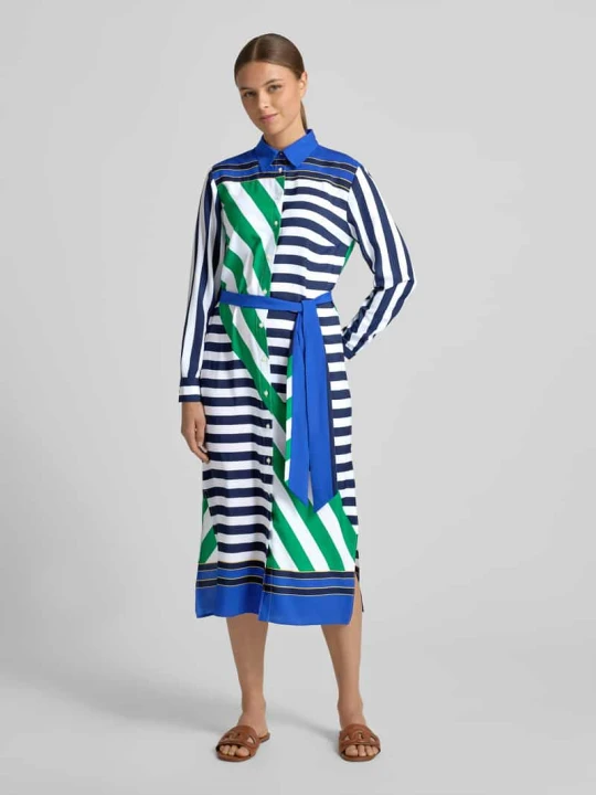 Zdjęcie produktu Taliowana sukienka koszulowa z kołnierzykiem koszulowym model 'FAYELLA' Lauren Ralph Lauren Butelkowy zielony