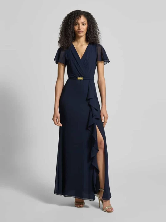 Zdjęcie produktu Taliowana sukienka wieczorowa z rękawami motylkowymi model 'FARRYSH' Lauren Ralph Lauren Granatowy