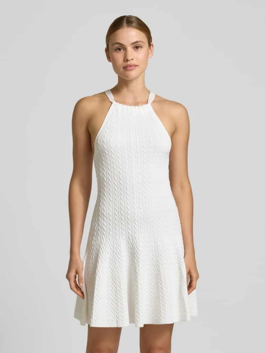 Zdjęcie produktu Taliowana sukienka z dzianiny z mieszanka wiskozy Polo Ralph Lauren Złamany biały