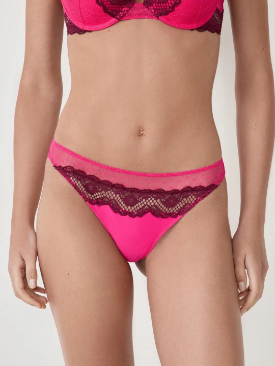 Zdjęcie produktu Tangi koronkowe Etam fuchsia clair