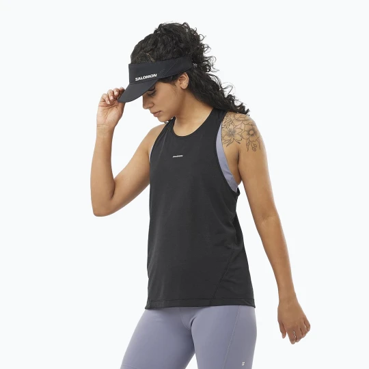 Zdjęcie produktu Koszulka do biegania damska Salomon SHAKEout Core Tank deep black