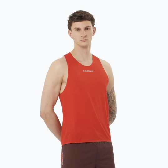 Zdjęcie produktu Koszulka do biegania męska Salomon S / Lab Speed Singlet flery red Pomarańczowy