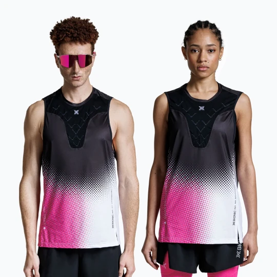 Zdjęcie produktu Koszulka do biegania X-Bionic Corefusion Run Tank dot fade / neo pink / white Czarny