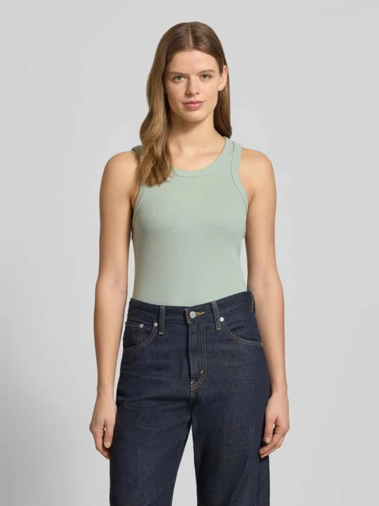 Zdjęcie produktu Tank top o kroju slim fit z mieszanki bawełny ekologicznej model 'VAL' Only Trzcinowy