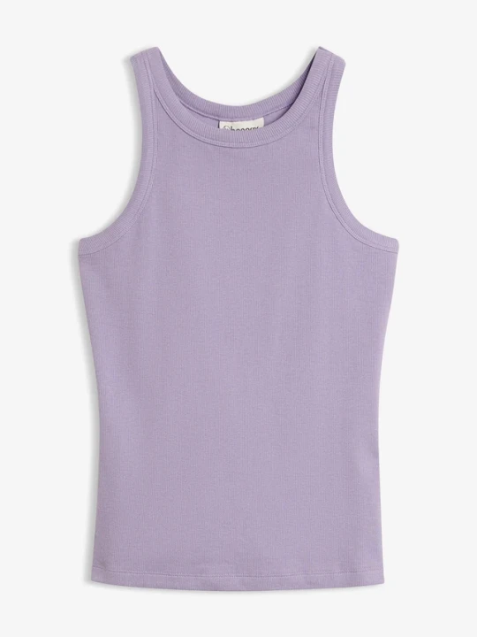Zdjęcie produktu Tank top w prążek BonPrix fioletowy