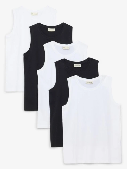 Zdjęcie produktu Tank top z bawełny organicznej (5 szt.) BonPrix biały