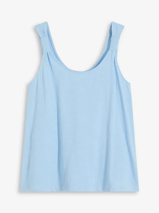Zdjęcie produktu Tank top z czystej bawełny organicznej BonPrix niebieski