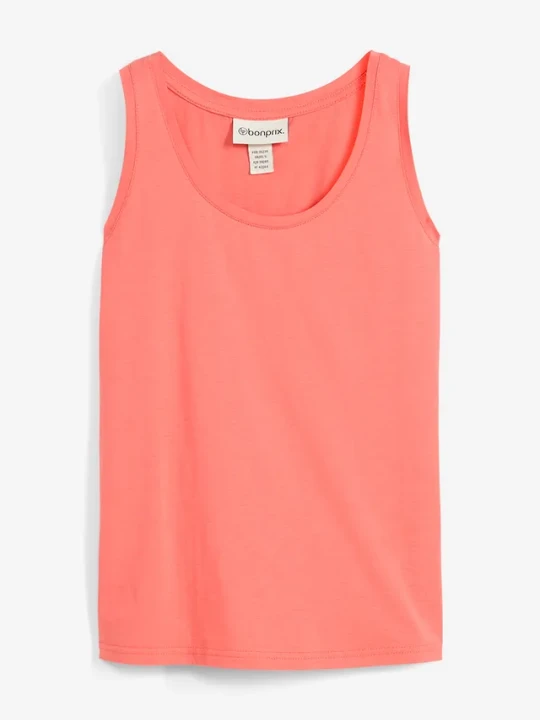 Zdjęcie produktu Tank top z dodatkiem jedwabiu BonPrix różowy