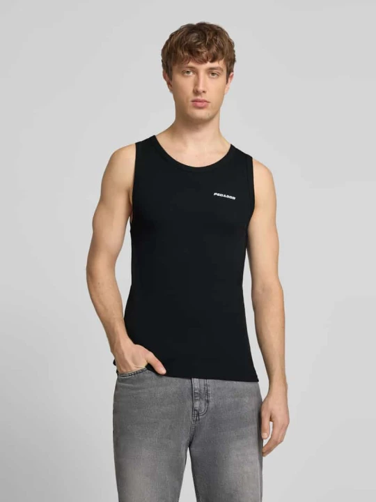 Zdjęcie produktu Tank top z haftowanym logo i okrągłym dekoltem Pegador Czarny