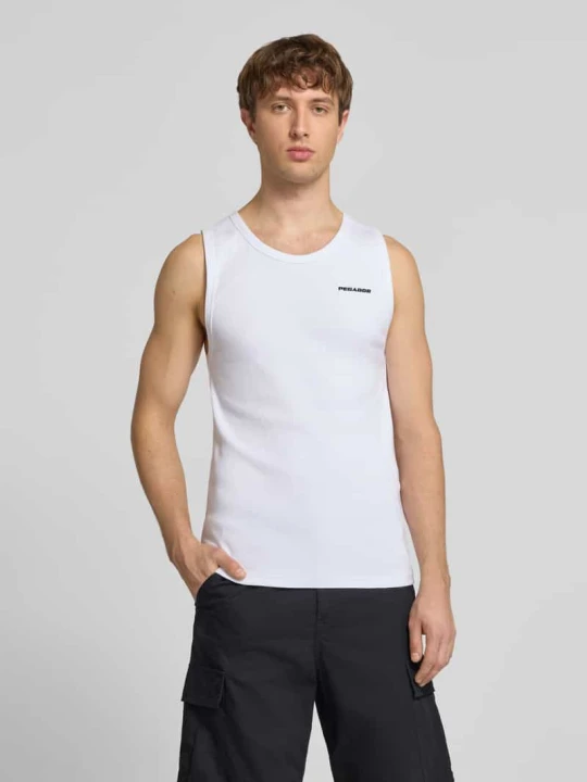 Zdjęcie produktu Tank top z haftowanym logo i okrągłym dekoltem Pegador Biały