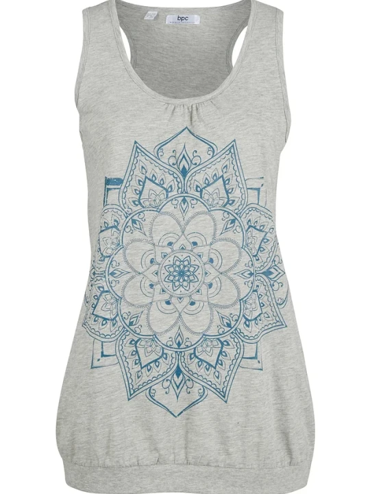 Zdjęcie produktu Tank top z lekkiego dżerseju BonPrix szary