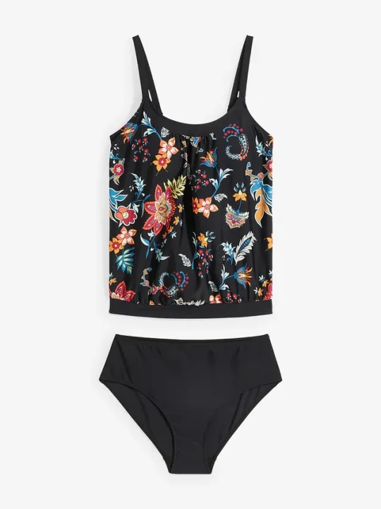 Zdjęcie produktu Tankini oversize (2 części) z regulowanymi ramiączkami BonPrix czarny