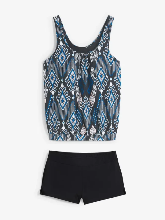 Zdjęcie produktu Tankini oversize (2 części) z szortami BonPrix czarny