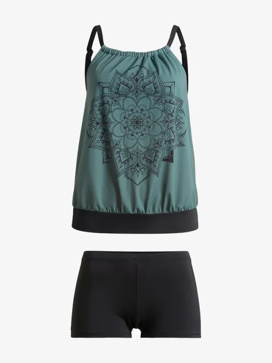 Zdjęcie produktu Tankini oversize (komplet 2 cz.) BonPrix zielony