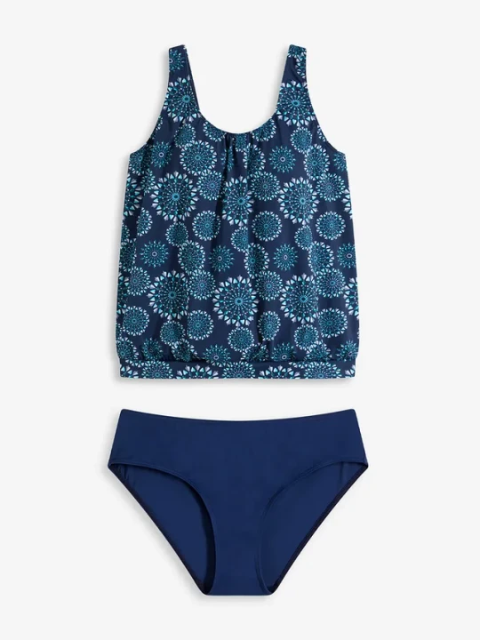 Zdjęcie produktu Tankini oversize (komplet 2 cz.) z szerokimi ramiączkami BonPrix niebieski