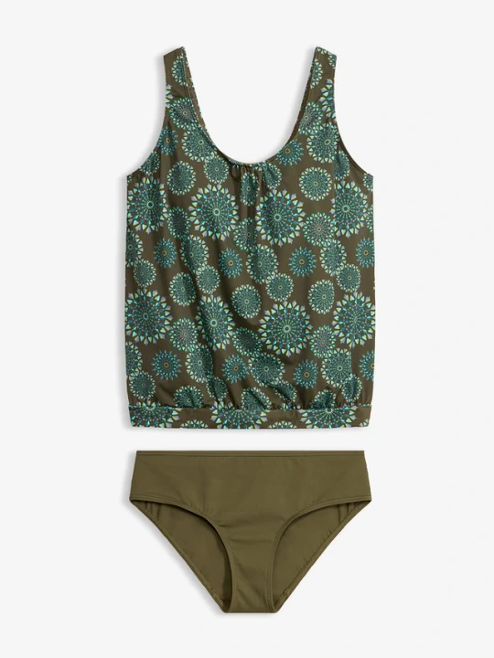 Zdjęcie produktu Tankini oversize (komplet 2 cz.) z szerokimi ramiączkami BonPrix zielony