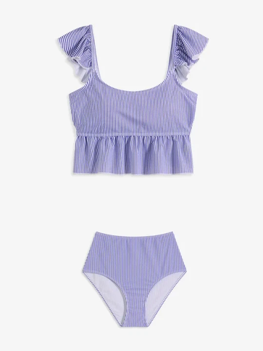 Zdjęcie produktu Tankini z falbankami (komplet 2-cz.) BonPrix biały