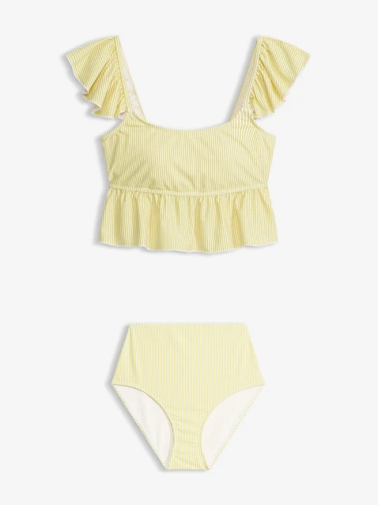 Zdjęcie produktu Tankini z falbankami (komplet 2-cz.) BonPrix żółty