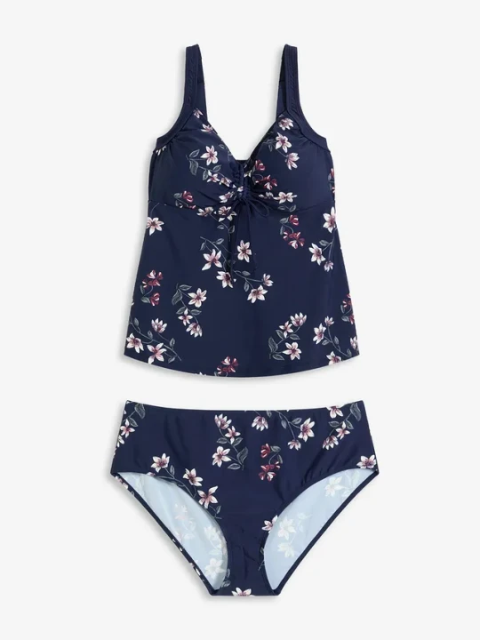 Zdjęcie produktu Tankini z marszczeniem (2 części) BonPrix niebieski