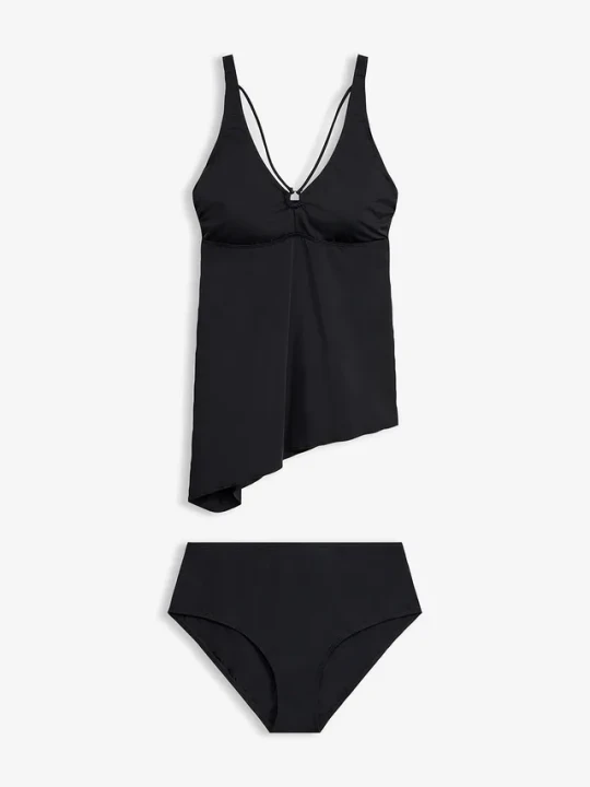 Zdjęcie produktu Tankini z ozdobnym kółkiem (2 części) BonPrix czarny