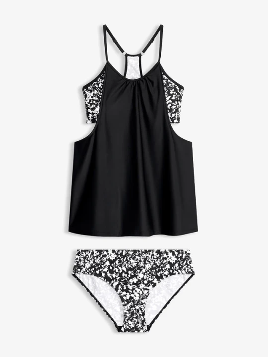 Zdjęcie produktu Tankini z paseczkami na plecach (2 części) BonPrix czarny