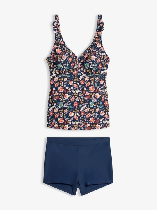 Zdjęcie produktu Tankini z regulowanymi ramiączkami (2 części) BonPrix niebieski