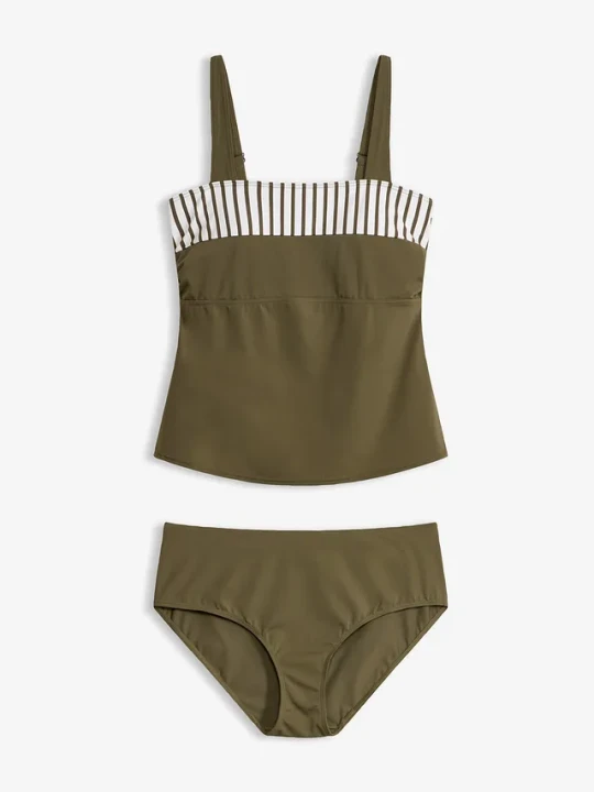 Zdjęcie produktu Tankini z szerokimi ramiączkami (komplet 2-cz.) BonPrix zielony