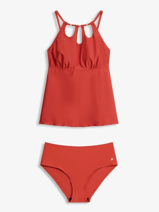 Zdjęcie produktu Tankini z wycięciami (2 części) BonPrix brązowy