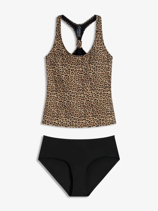 Zdjęcie produktu Tankini ze specjalnym krojem pleców (komplet 2-cz.) BonPrix czarny