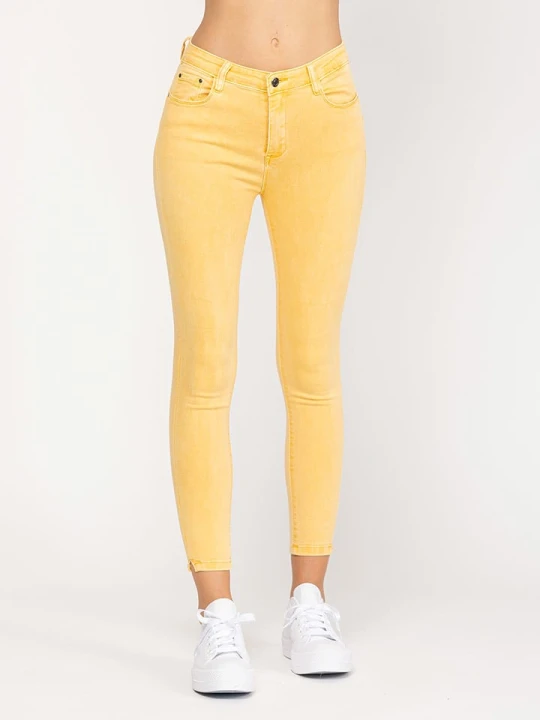Zdjęcie produktu Tantra Dżinsy - Skinny fit - w kolorze żółtym rozmiar: S