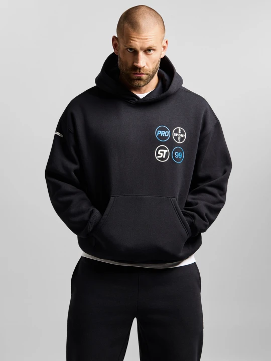 Zdjęcie produktu Target II bluza z kapturem oversize męska czarna PROSTO.