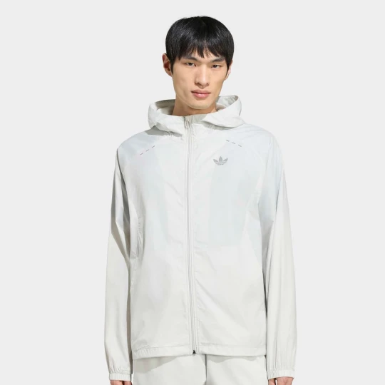 Zdjęcie produktu Tech Trefoil Essentials Hooded Full Zip Track Top adidas Originals szary