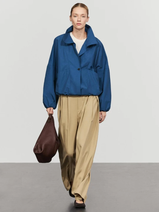 Zdjęcie produktu Puchowa Kurtka Bomberka Techniczna - Niebieski - Massimo Dutti - Female