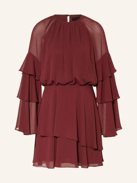 Zdjęcie produktu Ted Baker Sukienka Serento Z Falbanami rot CIEMNOCZERWONY