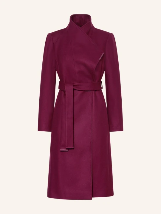 Zdjęcie produktu Ted Baker Wełniany Płaszcz Rose rot CIEMNOCZERWONY