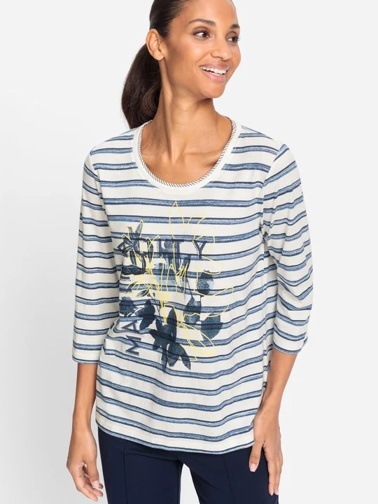 Zdjęcie produktu TENCEL™ Bawełniana bluzka damska Hannah w paski – Marina City Olsen