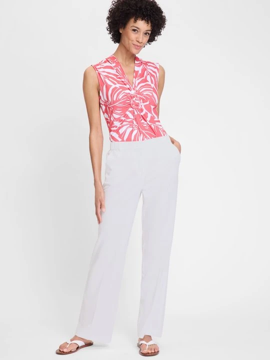Zdjęcie produktu TENCEL™ Białe spodnie damskie Anna Wide – Voyage Tropical Olsen