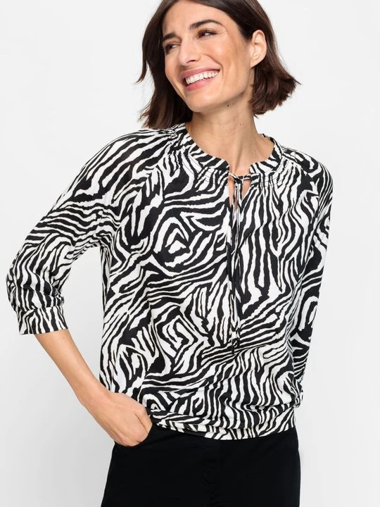 Zdjęcie produktu TENCEL™ Bluzka damska Clara w zwierzęcy wzór - Ethno Charm Olsen