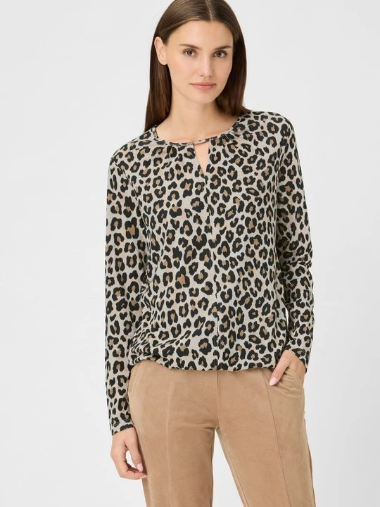 Zdjęcie produktu TENCEL™ Modal Bluzka damska Clara w panterkę – Urban Wild Olsen