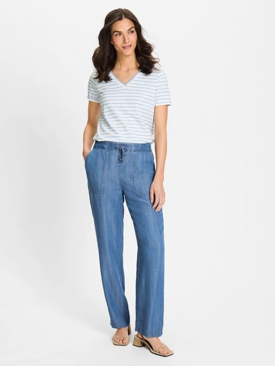 Zdjęcie produktu TENCEL™ Niebieskie spodnie damskie Mona Straight – Boho Beauty Olsen