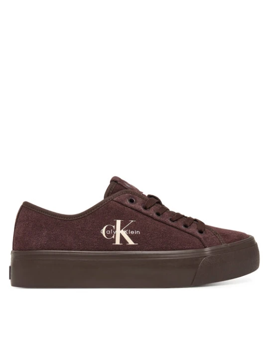Zdjęcie produktu Tenisówki Calvin Klein Vulc Flatf Laceup Suede HW0HW03088 Bordowy