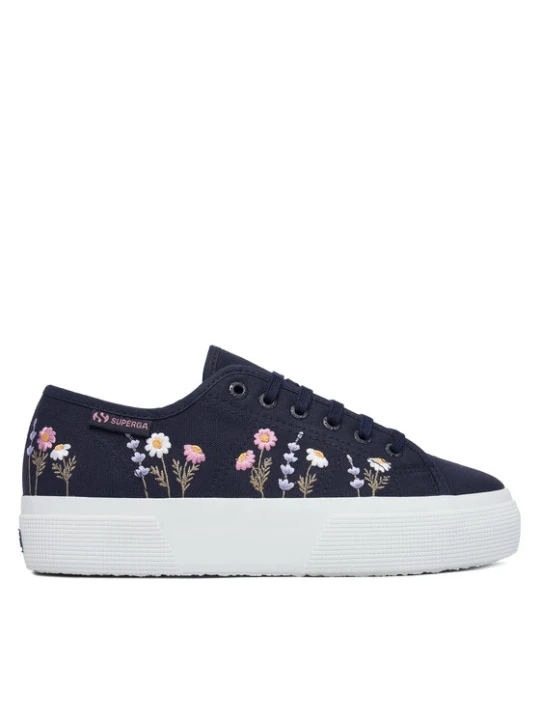 Zdjęcie produktu Tenisówki Superga 3740 Platform Flower Embroidery Leggera S5138TW Granatowy
